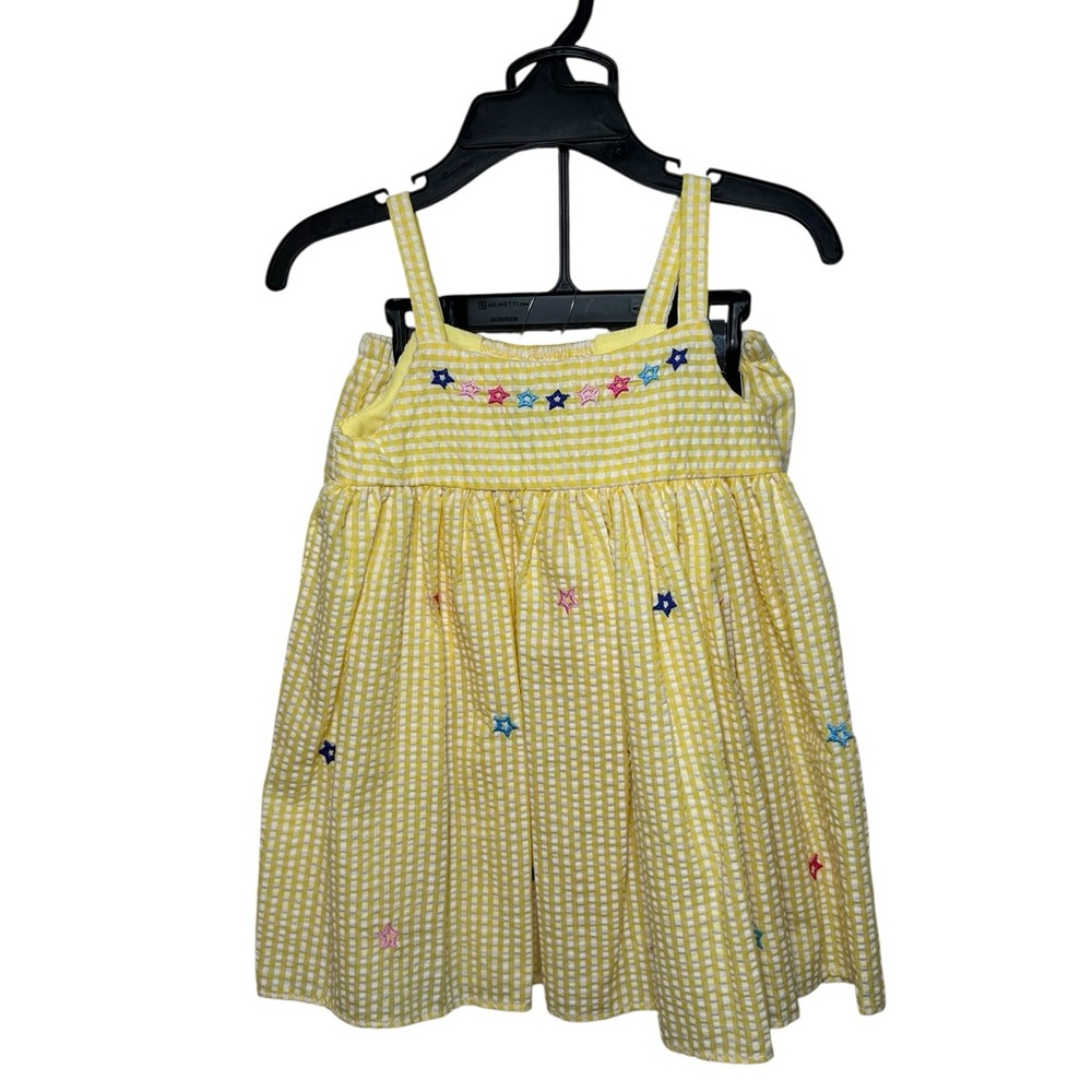 Counting Daisies Yellow Seersucker w/ bloomers‎ embroidered stars Tank Dress